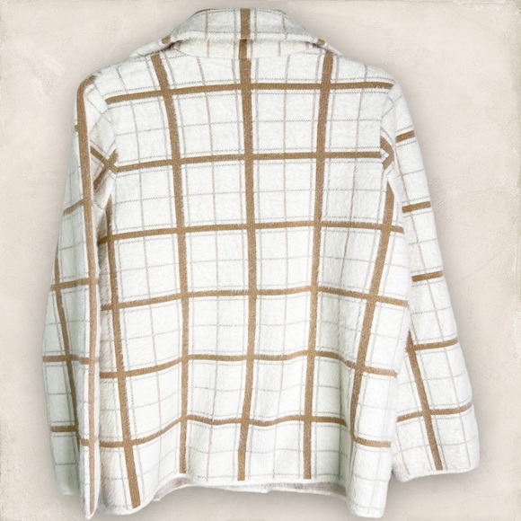 NWT Sage The Label Double Breasted Window Pane Soft Furry Pea Coat Women’s Sz S - Picture 2 of 10